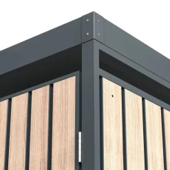 Mülltonnenbox 'Planta' bepflanzbar anthrazit/Holzoptik 84 x 200 x 124 cm
