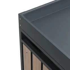 Mülltonnenbox 'Planta' bepflanzbar anthrazit/Holzoptik 84 x 200 x 124 cm