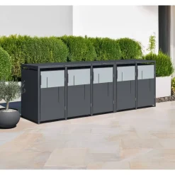 Mülltonnenbox 'Tonus 5' dunkelgrau/grau 330 x 80 x 116 cm