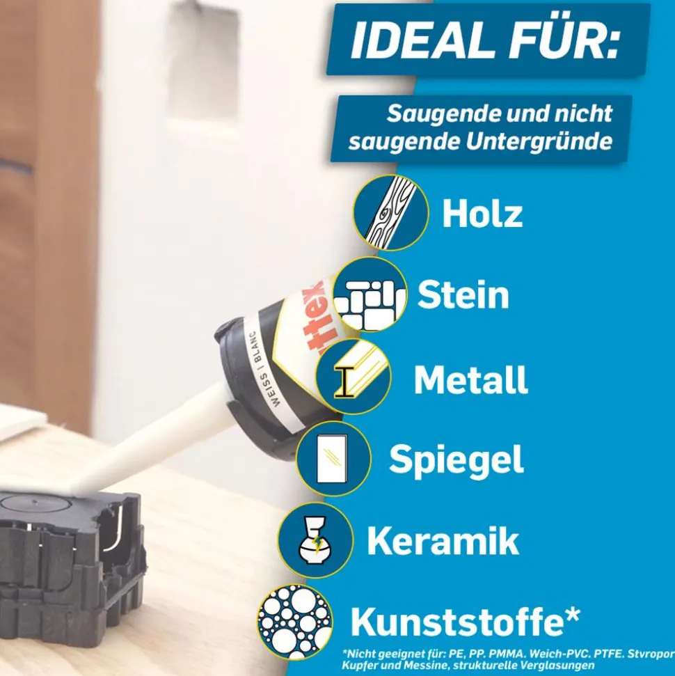 Montagekleber 'Kleben statt Bohren' weiß 495 g
