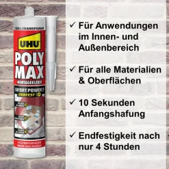 Montagekleber 'POLY MAX Sofort Power' transparent 300 g