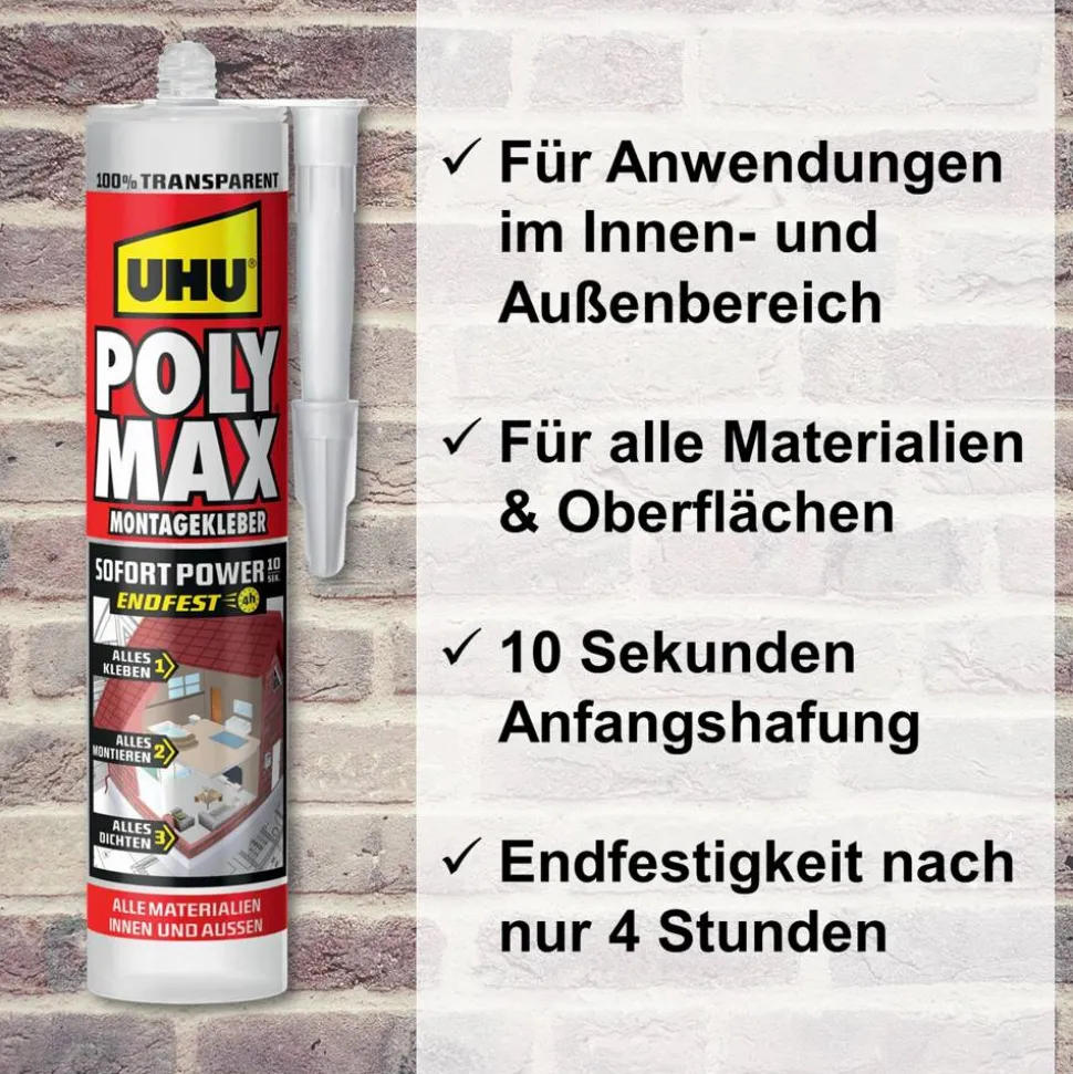 Montagekleber 'POLY MAX Sofort Power' transparent 300 g