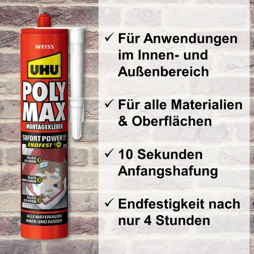 Montagekleber 'POLY MAX Sofort Power' weiß 425 g