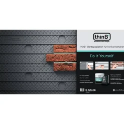 Montageplatten für Klinkerriemchen 59,5 x 121,5 cm 5-teilig