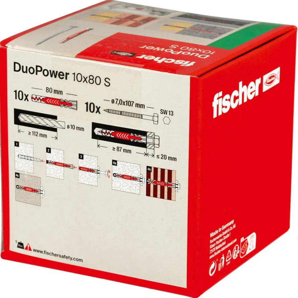 Montage-Set 'Duopower' Dübel und Schrauben, Ø 10 x 80 mm, 20-teilig
