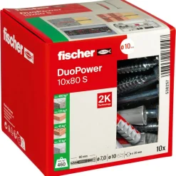 Montage-Set 'Duopower' Dübel und Schrauben, Ø 10 x 80 mm, 20-teilig