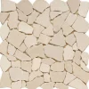 Mosaikfliese 'Bruch' Naturstein creme 30 x 30 cm
