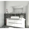 Mosaikfliese 'Diamond' Glas/Metall schwarz/silberfarben 29,8 x 30,4 cm