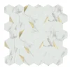 Mosaikfliese 'Easyglue' selbstklebend weiß/gold Kunststoff 29 x 29 cm
