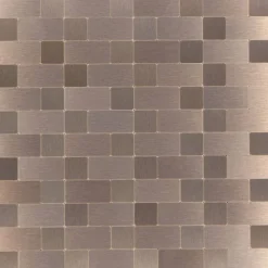 Mosaikfliese 'Easyglue' selbstklebend Aluminium kupferfarben 30,5 x 30,5 cm