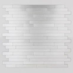 Mosaikfliese 'Easyglue' selbstklebend Aluminium silberfarben 30 x 30,5 cm