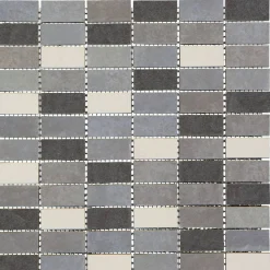 Mosaikfliese 'Kesme' Feinsteinzeug grau 29,5 x 29,5 cm