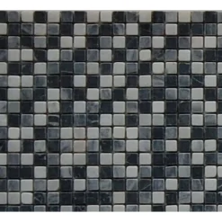 Mosaikfliese 'Nero' Naturstein grau-schwarz 30 x 30 cm