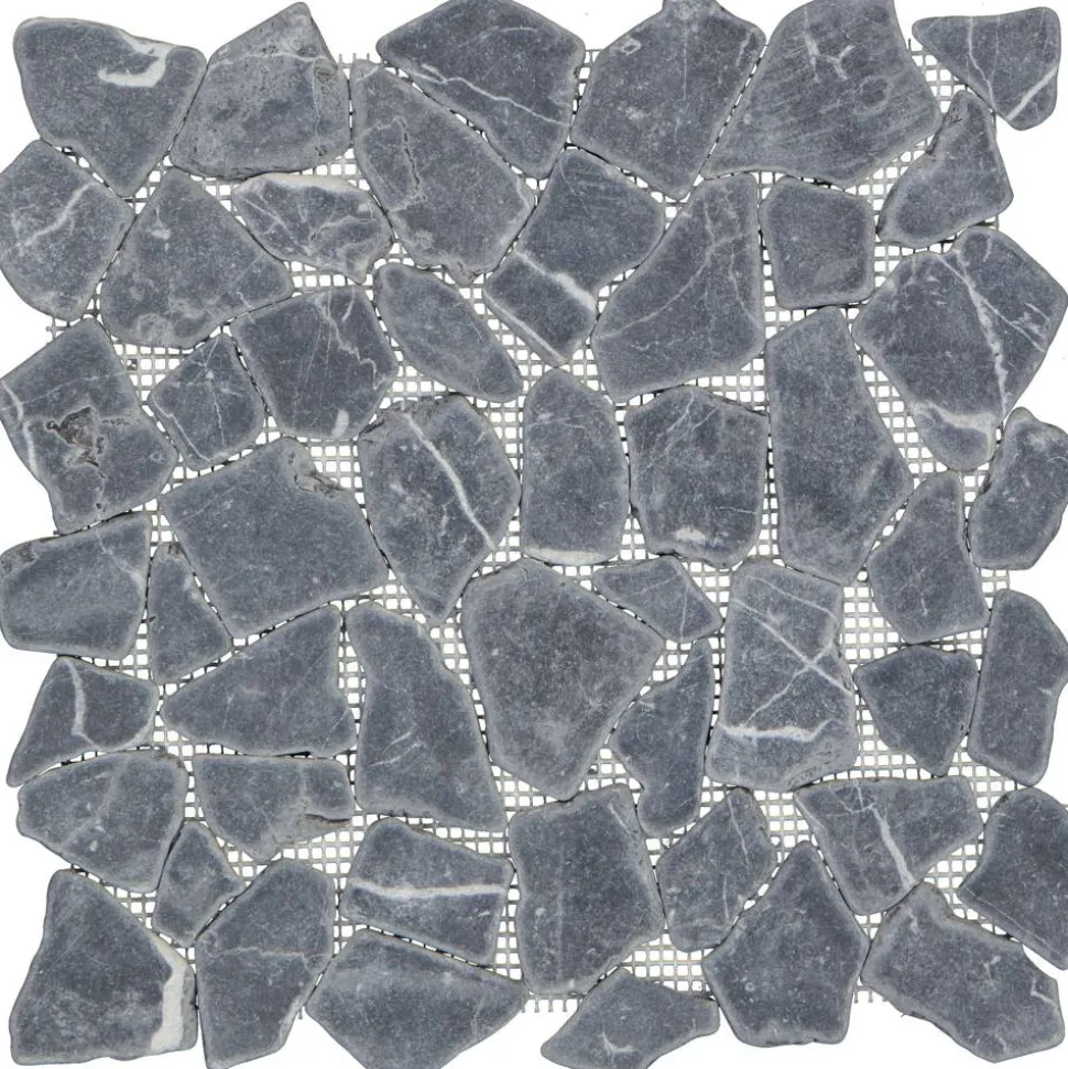Mosaikfliese 'Nero' Naturstein schwarz 30 x 30 cm
