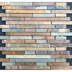 Mosaikfliese 'Rustic Creek' Materialmix braun-beige 30,5 x 30,5 cm