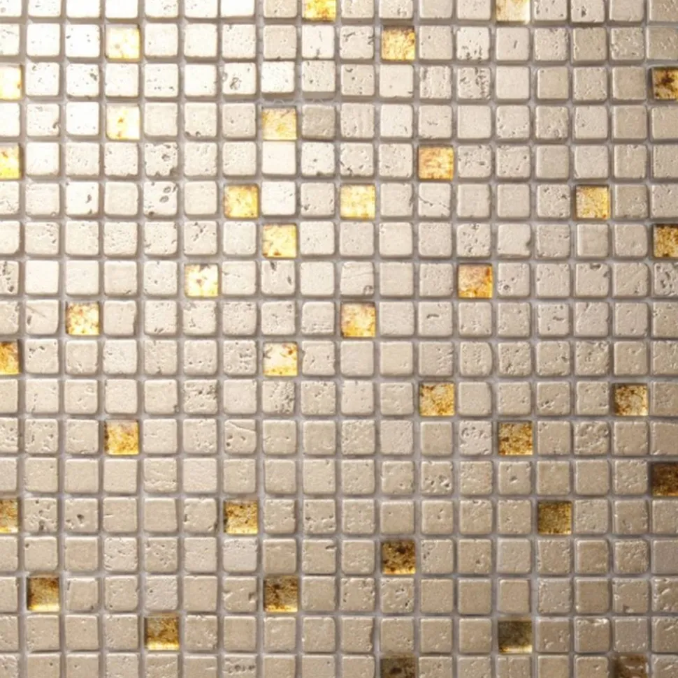 Mosaikfliese 'Supreme' Materialmix beige 30 x 30 cm