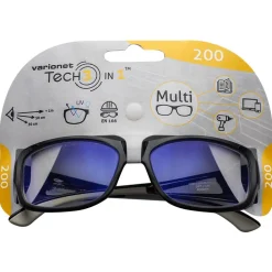 Multidistanz-Schutzbrille 'Tech 3in1 200' schwarz + 2,00 Dioptrien