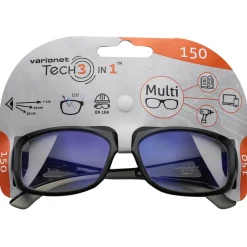 Multidistanz-Schutzbrille 'Tech 3in1 150' schwarz + 1,50 Dioptrien
