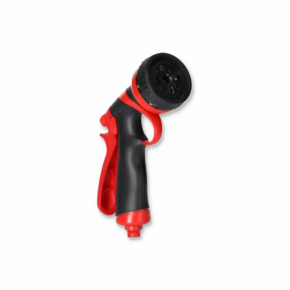 Multifunktionsbrause mit 8 Strahlarten, rot/schwarz 1/2"