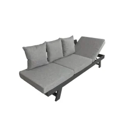 Multifunktionssofa 'Donna' verstellbar Aluminium schwarz 216 x 70 x 74 cm