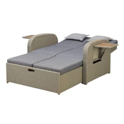 Multifunktionssofa 'Wanda' 2-Sitzer beige/grau 115,5 x 90 x 89 cm