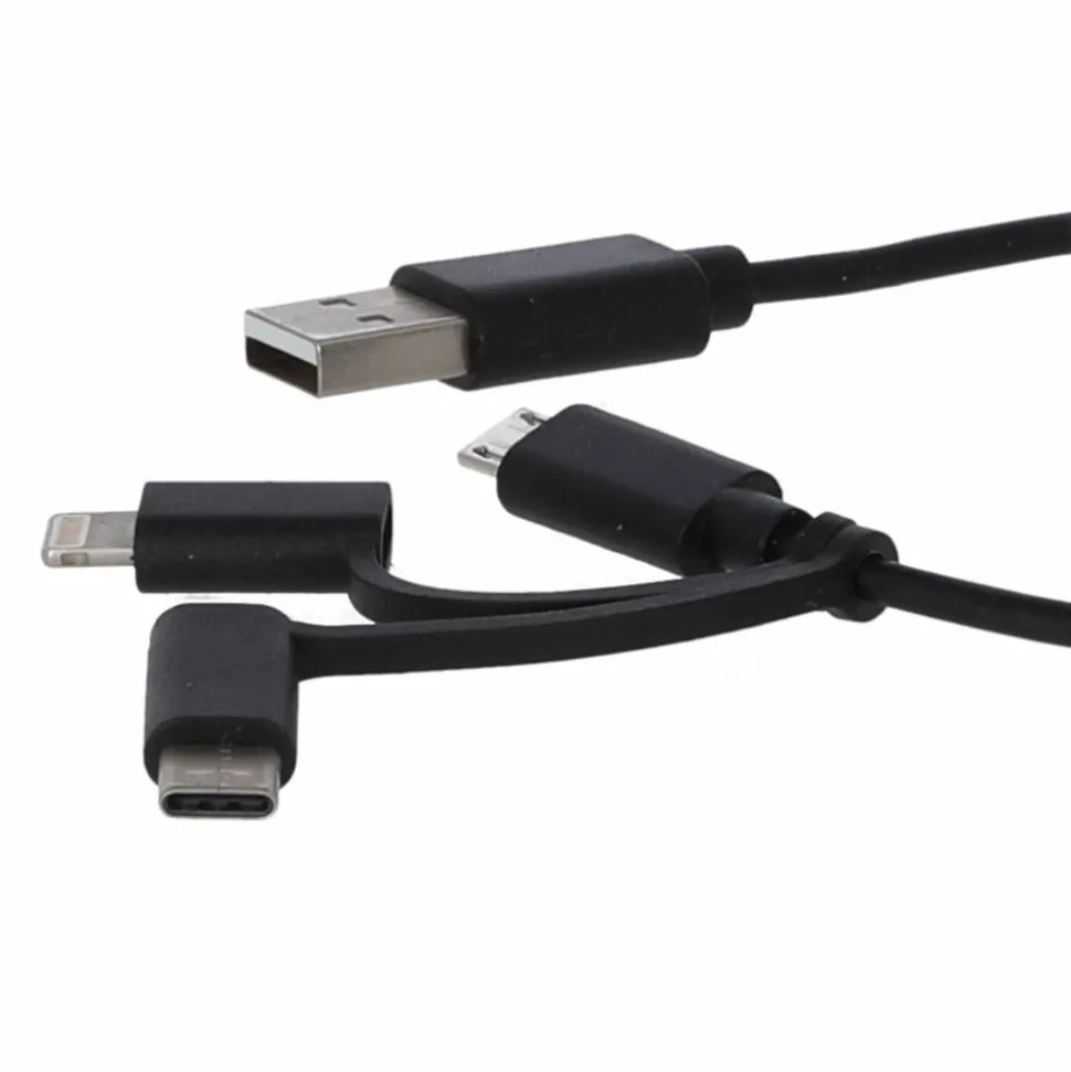 Multi-Ladekabel 3-in-1 schwarz 1 m