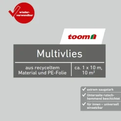 Multivlies Vlies/Polyethylen grau 1 x 10 m
