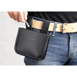 Nageltasche Leder schwarz