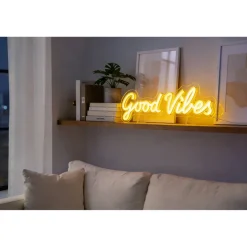 Neonlicht 'Good Vibes' gelb 41,5 x 14,2