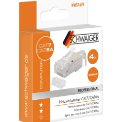 Netzwerkstecker CAT 6A/Cat 7, 4 Stück