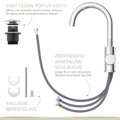 Niederdruck-Waschtischarmatur 'Bow 2' chromfarben 28,2 cm