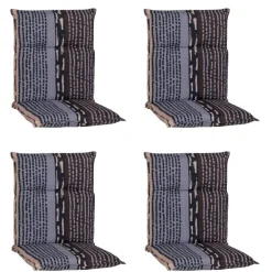 Niedriglehner-Auflagenset 'Bangui' grau/braun 50 x 101 x 6 cm 4 Stück