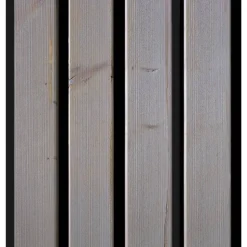 Outdoor-Akustik-Paneel 'HydroLine' Thermo Fichte geölt basaltgrau 2380 x 561 x 25 mm
