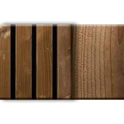 Outdoor-Akustikpaneel 'HydroLine' Thermo-Fichte gehobelte Oberfläche 2400 x 561 x 19 mm