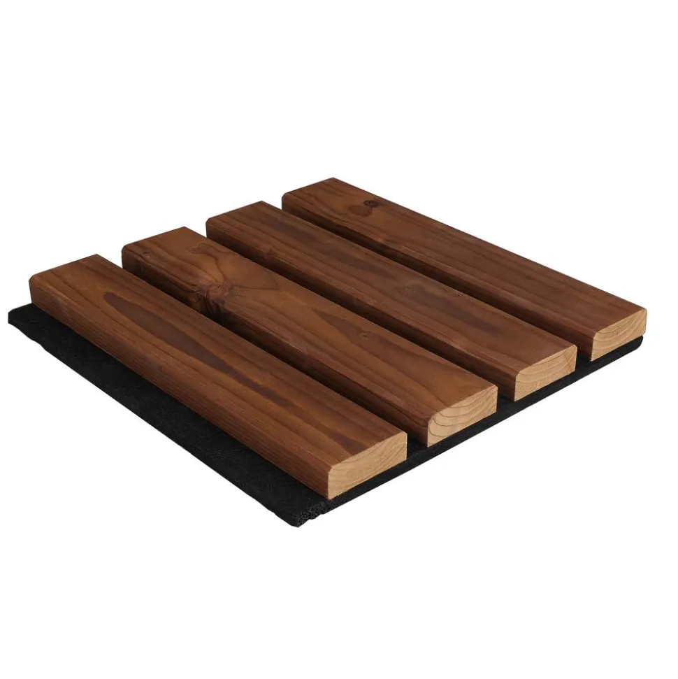 Outdoor-Akustikpaneel 'HydroLine' Thermo-Fichte marone geölt 2380 x 561 x 25 mm