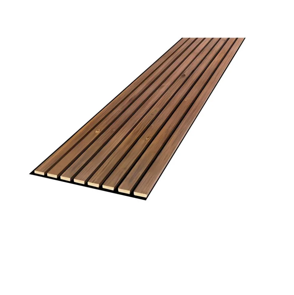 Outdoor-Akustikpaneel 'HydroLine' Thermo-Fichte marone geölt 2380 x 561 x 25 mm