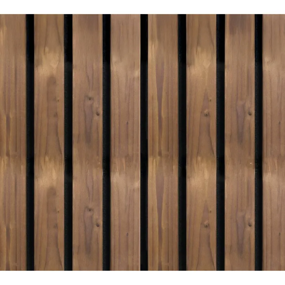 Outdoor-Akustikpaneel 'HydroLine' Thermo-Fichte marone geölt 2380 x 561 x 25 mm