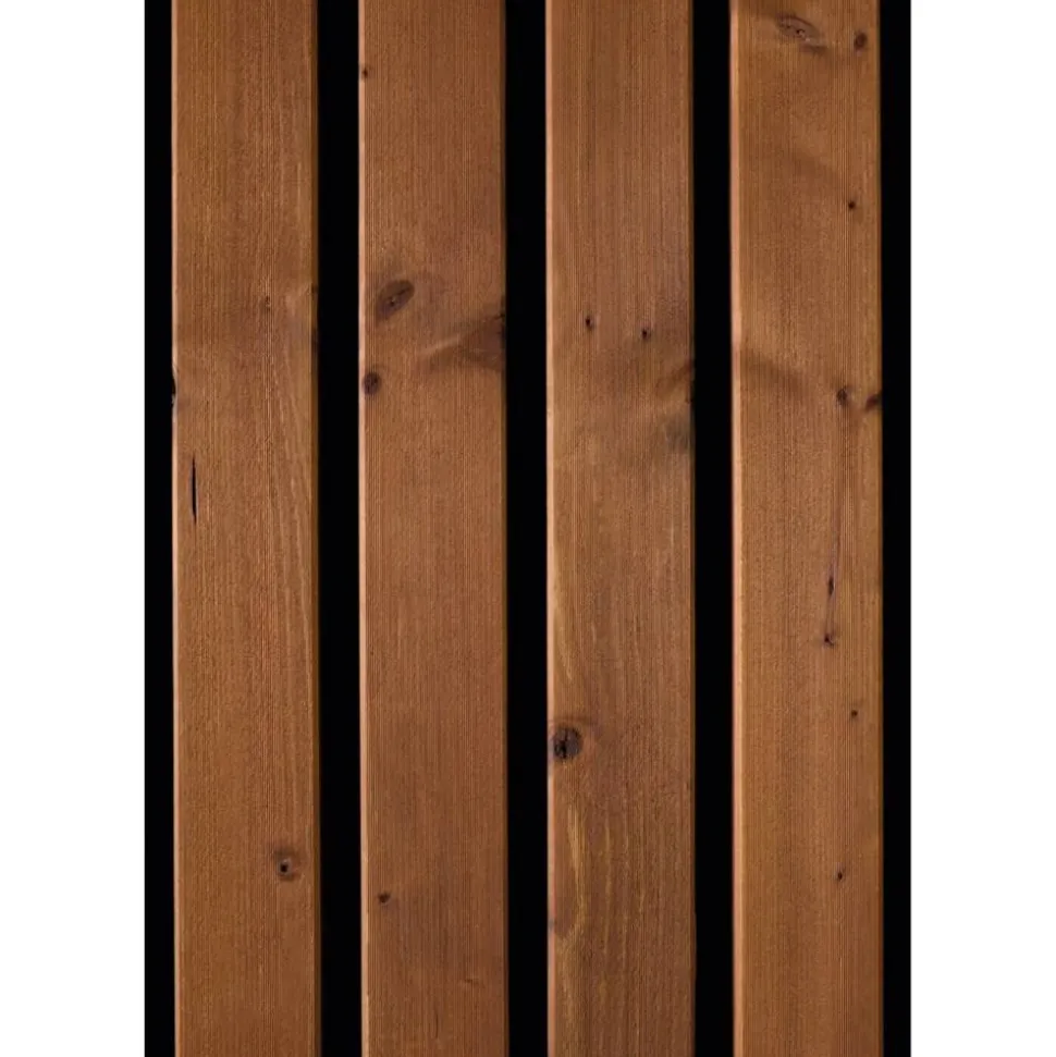 Outdoor-Akustikpaneel 'HydroLine' Thermo-Fichte marone geölt 2380 x 561 x 25 mm