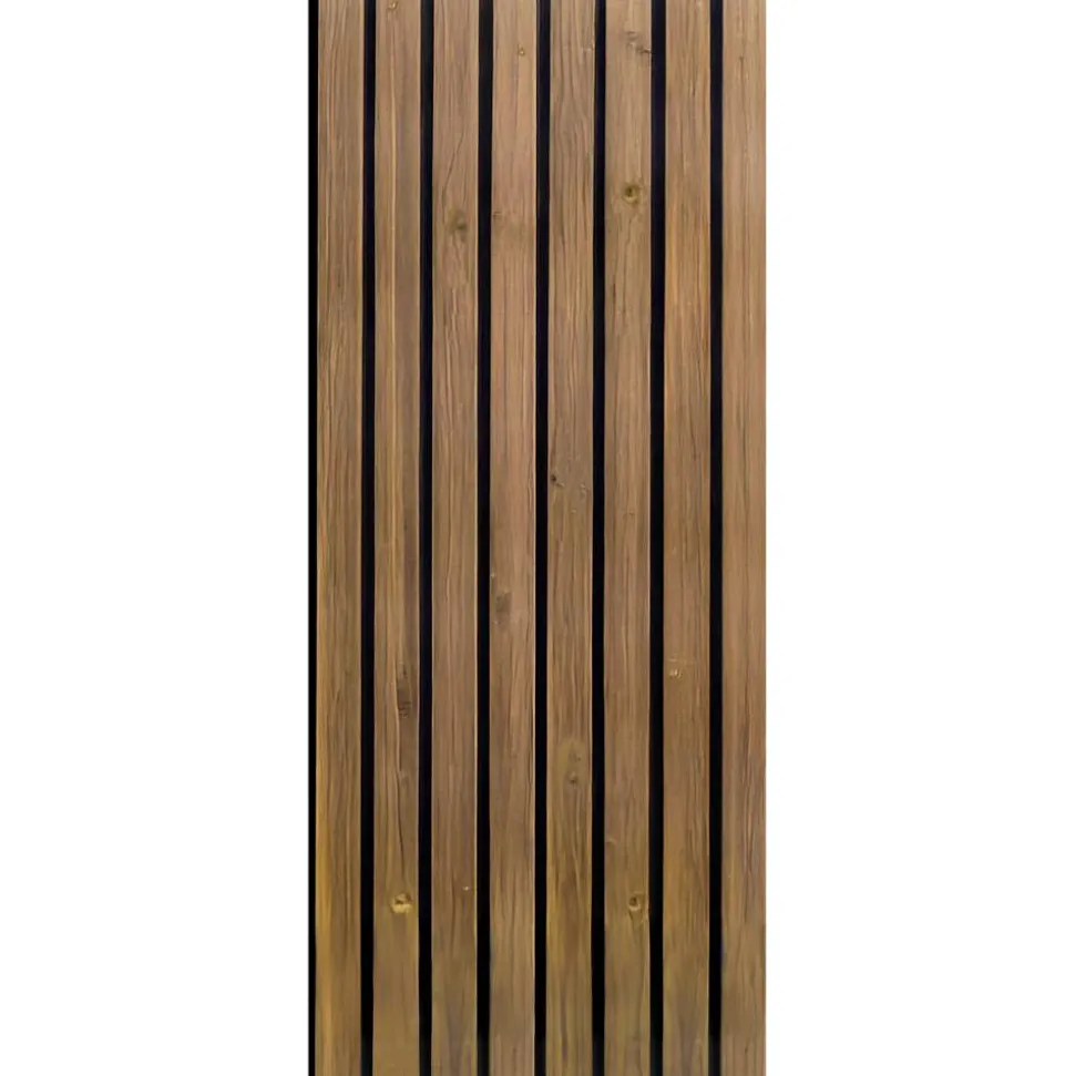 Outdoor-Akustikpaneel 'HydroLine' Thermo-Fichte marone geölt 2380 x 561 x 25 mm