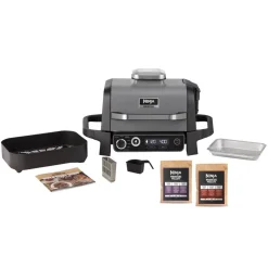 Outdoor-Grill und Smoker 'Woodfire' schwarz 2400 W 46 x 34 x 46 cm