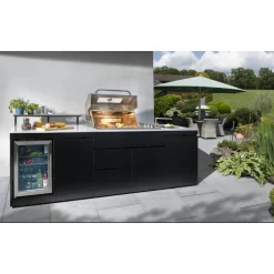 Outdoorküche 'Bradford' schwarz 270 x 92 x 120 cm