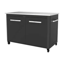 Outdoorküche Edelstahl schwarz 120 x 90 x 67 cm