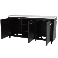Outdoorküche Edelstahl schwarz 180 x 90 x 67 cm