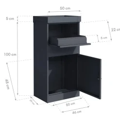 Paketbox 'Piet' anthrazit 50 x 105 x 37 cm