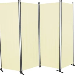 Paravent 4-teilig Bezug Polyethylen beige 165 x 228 cm