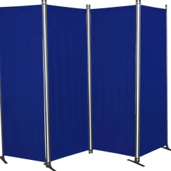 Paravent 4-teilig Bezug Polyethylen blau 165 x 228 cm