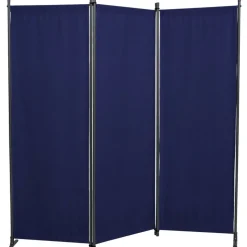 Paravent 3-teilig Bezug Polyethylen blau 165 x 171 cm