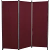 Paravent 3-teilig Bezug Polyethylen bordeaux 165 x 171 cm
