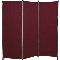 Paravent 3-teilig Bezug Polyethylen bordeaux 165 x 171 cm