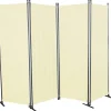 Paravent 4-teilig Bezug Swingtex Polyacryl elfenbein 165 x 228 cm
